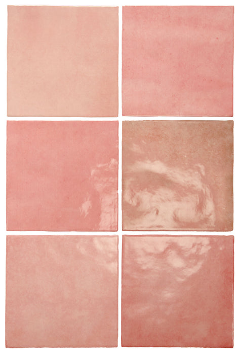 Zellij Tile cuadrado | Pink Gloss | Minezo marroquí | 13.2cm x 13.2cm