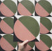 Geometry Moon 20x20cm geometric patterned tile with green and terracotta semicircles and black and cream corner details