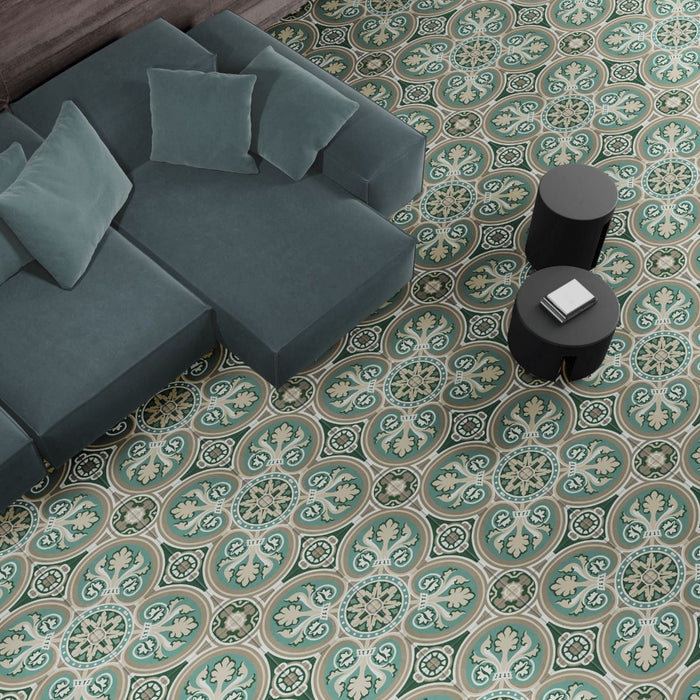 Carreau Toulouse Avenue | Carreaux verts victoriens | 20cm x 20cm