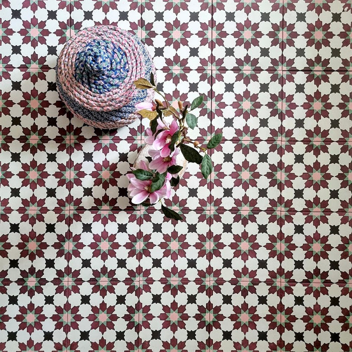 Mamounia Tile | Vino | Moroccan Tiles | Wall & Floor | 20cm x 20cm