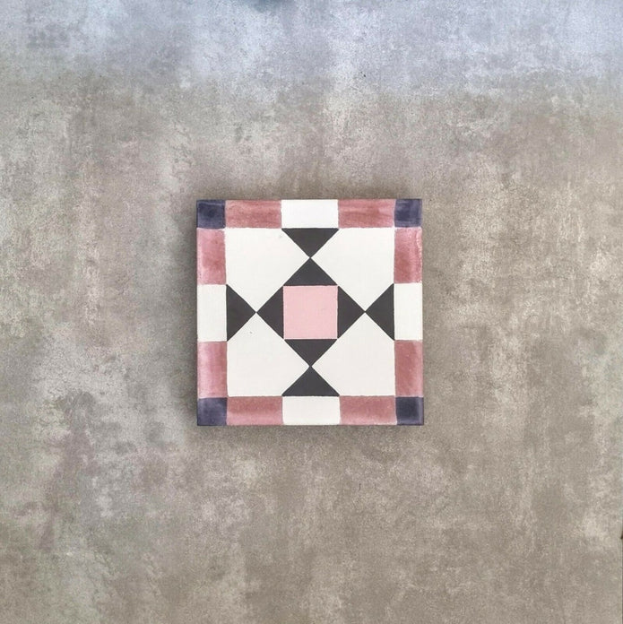 Azulejo con diseño marroquí Ravine Rose, 20 cm x 20 cm