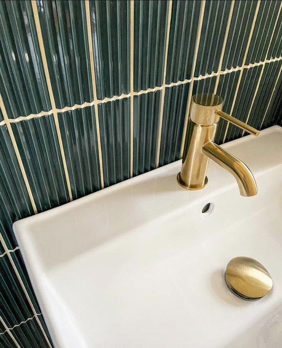 Galería 3D Decoración acosada Tile Glacier Green Gloss 5 cm x 20 cm