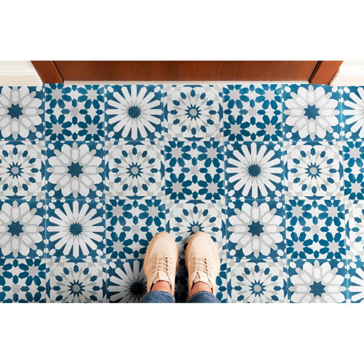 Soukaina Blue B Pattern Moroccan Wall & Floor Tiles 20 x 20cm