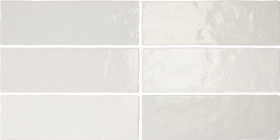 Zellij Brick Tile | Brillo blanco | Minezo marroquí | 6.5 cm x 20 cm